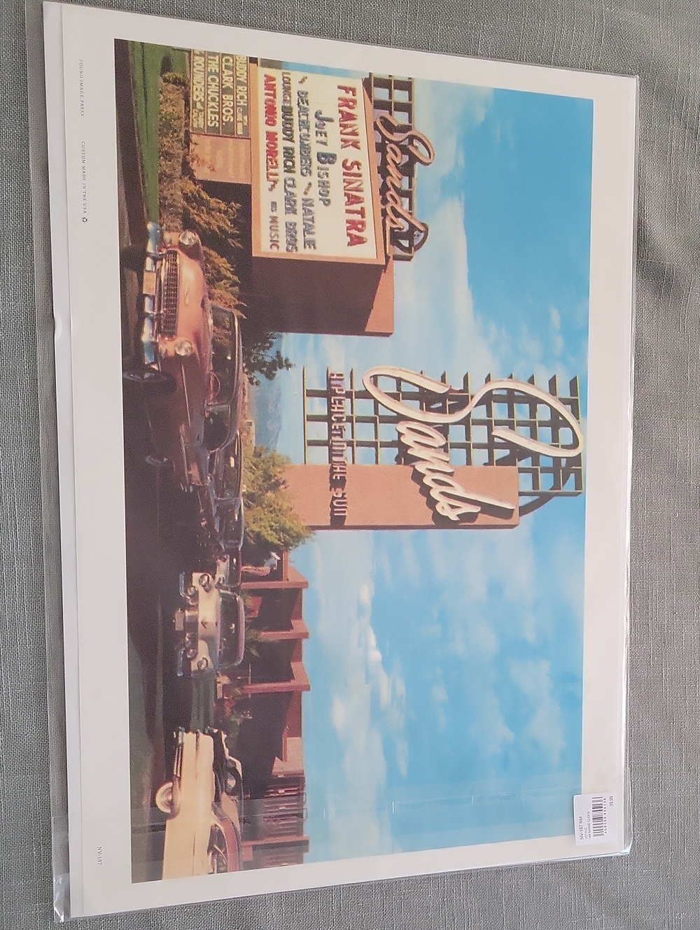 Vintage Palm Springs Hotel Sign Art Print - Blue & Tan